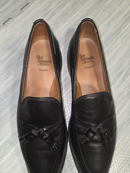 Allen Edmonds Tassel Loafer Mens Size 12 D Shoes Black Leather USA Made Grayson
